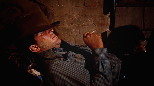 Dean Martin laying down while singing My Rifle, My Pony, and Me in the movie Rio Bravo