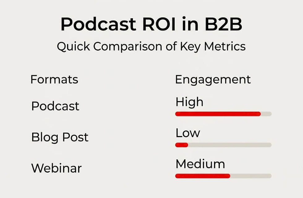 Infographic compares B2B podcast engagement