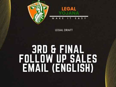 3rd & final Follow up Sales Email
