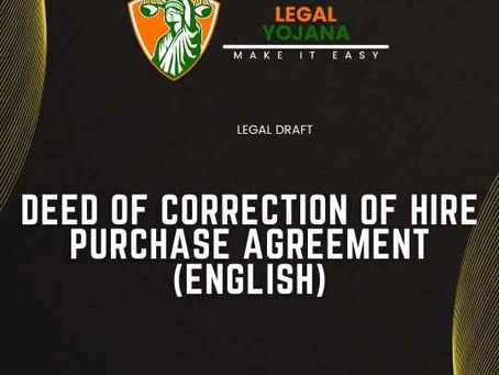 DEED OF CORRECTION OF HIRE PURCHASE AGREEMENT