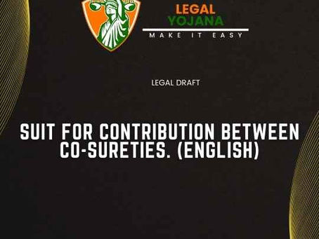 SUIT FOR CONTRIBUTION BETWEEN CO-SURETIES.