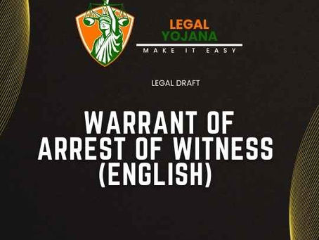 Warrant of Arrest of Witness