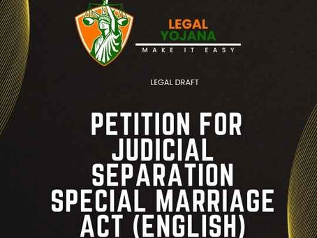 PETITION FOR JUDICIAL SEPARATION SPECIAL MARRIAGE ACT