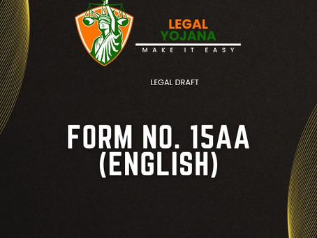 FORM NO. 15AA