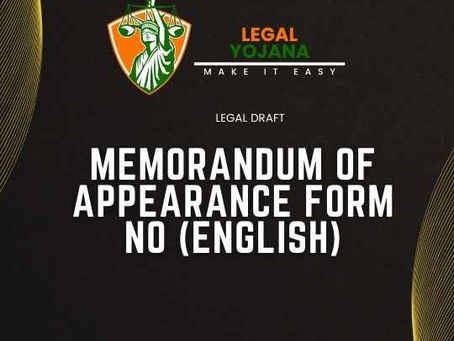 Memorandum of appearance FORM NO