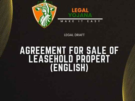 Agreement for Sale of Leasehold Property