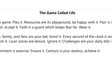 The Game Called Life