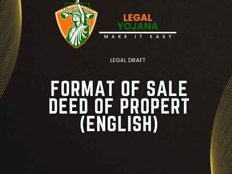 Format of sale deed of property