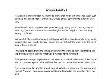 Affirmed But Afraid
