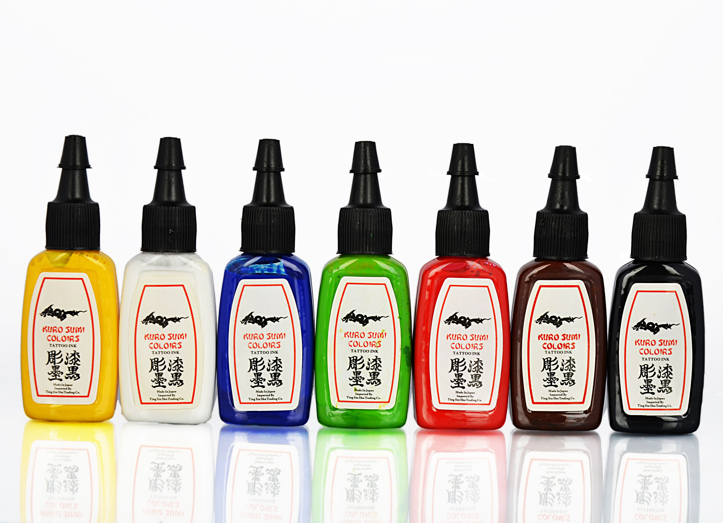 7 ADET KURO SUMI TATTOO DÖVME BOYASI (7 Li SET ANA RENK SET)