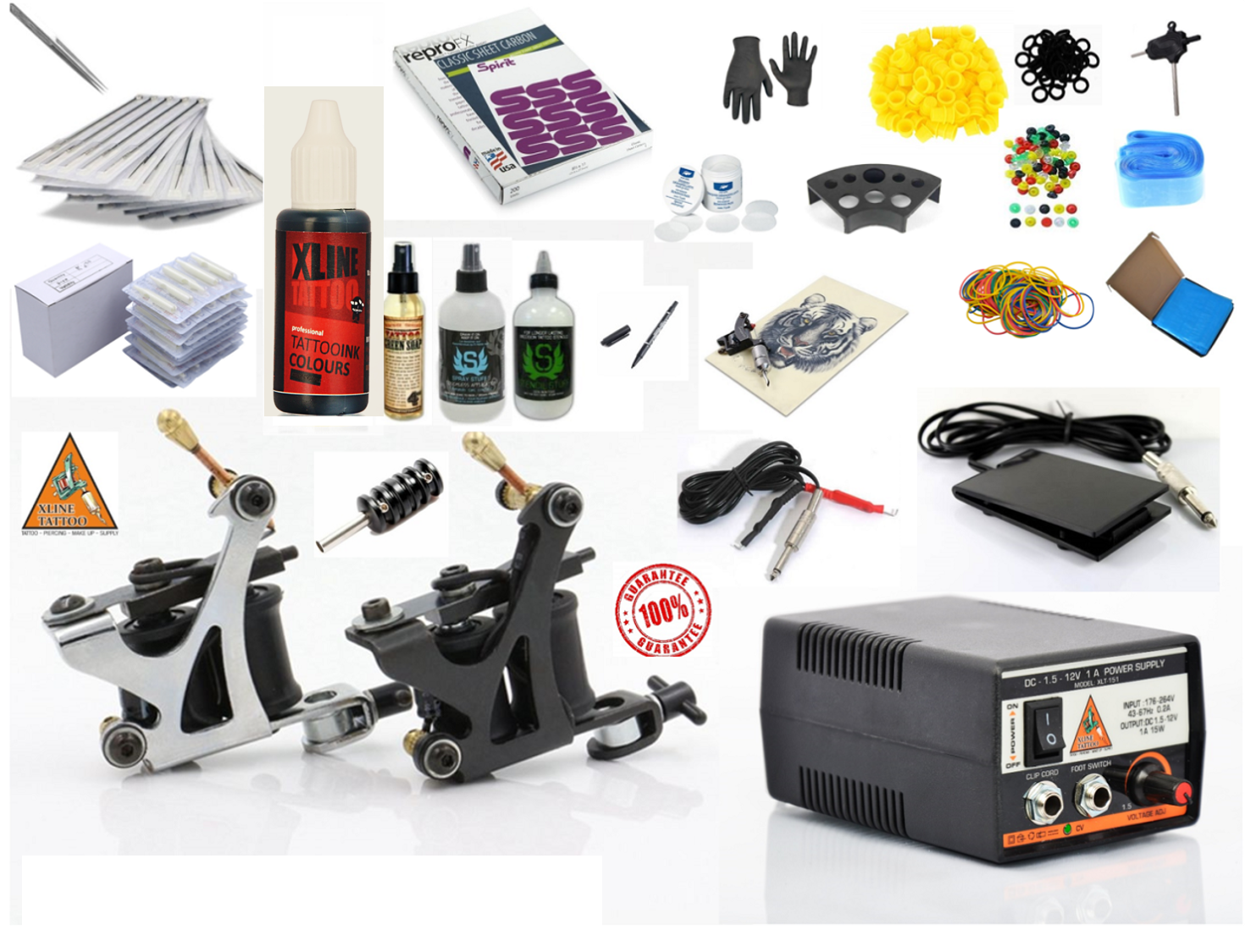 XL-599 IRON BLACK 2 MAKİNELİ TATTOO DÖVME MAKİNASI SETİ
