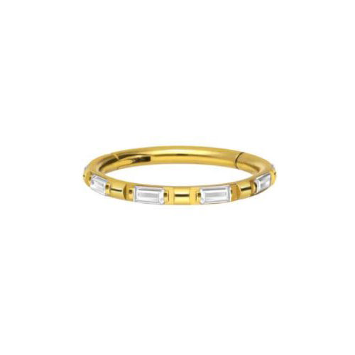 Gold Baguette Clicker Swarovski®