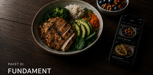 Gesundes, leckeres Essen und einer Coachining App mit Rezepten