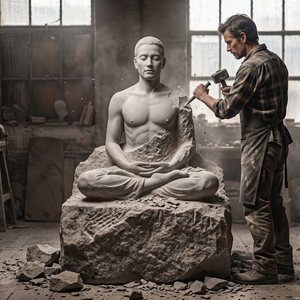 Meditation is the art of chiseling yourself to reveal your true nature