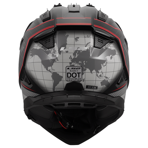 100th MERIDIAN - GLOSS BLACK/GRAY/RED - Blaze II | LS2 USA