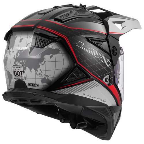 100th MERIDIAN - GLOSS BLACK/GRAY/RED - Blaze II | LS2 USA