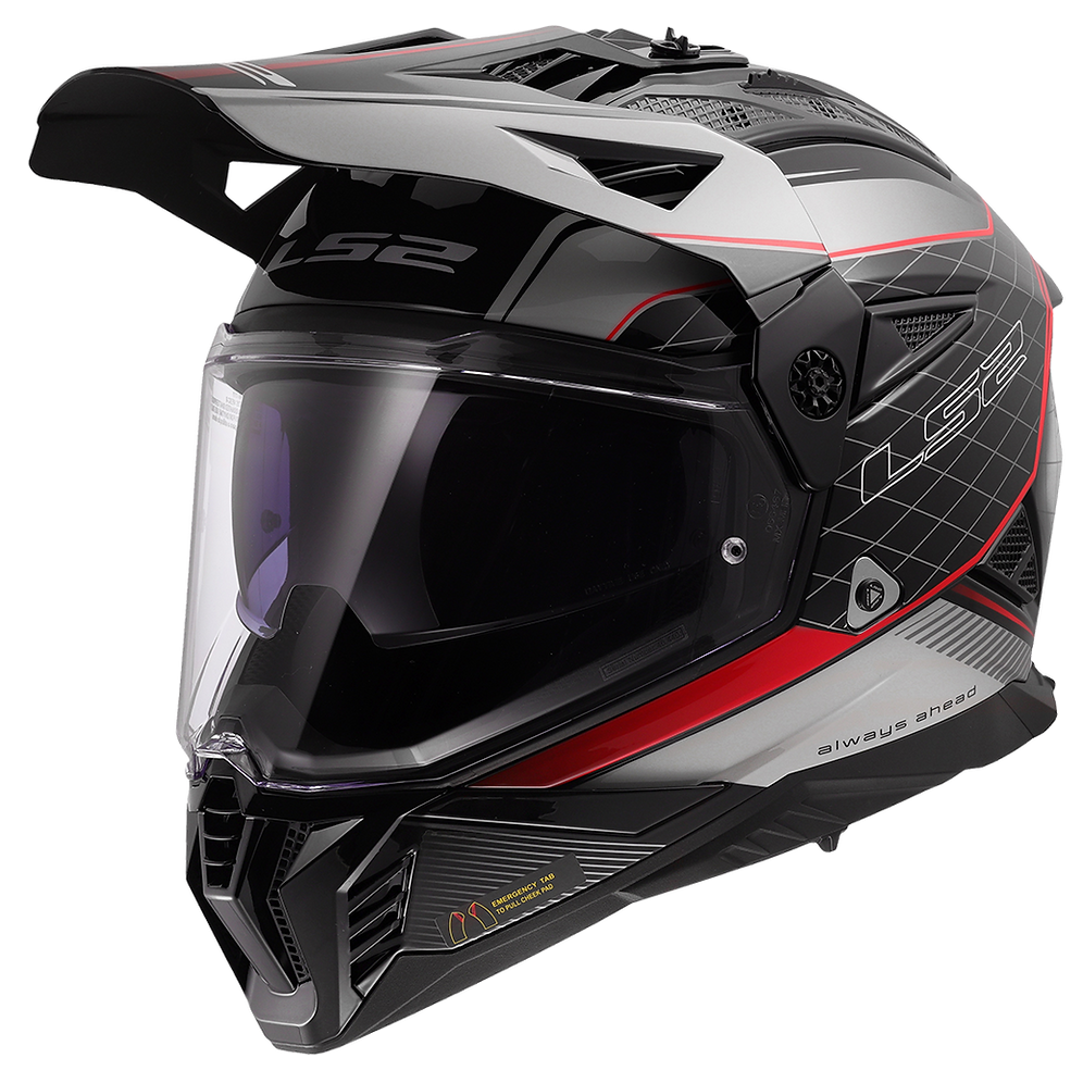 100th MERIDIAN - GLOSS BLACK/GRAY/RED - Blaze II | LS2 USA