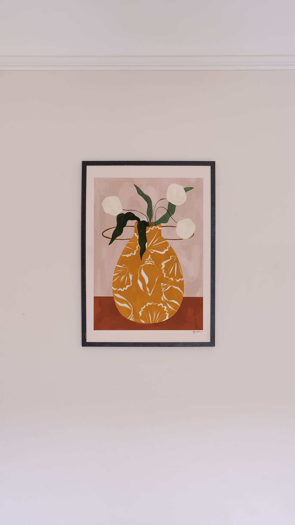 Thumbnail: white flowers in shell vase