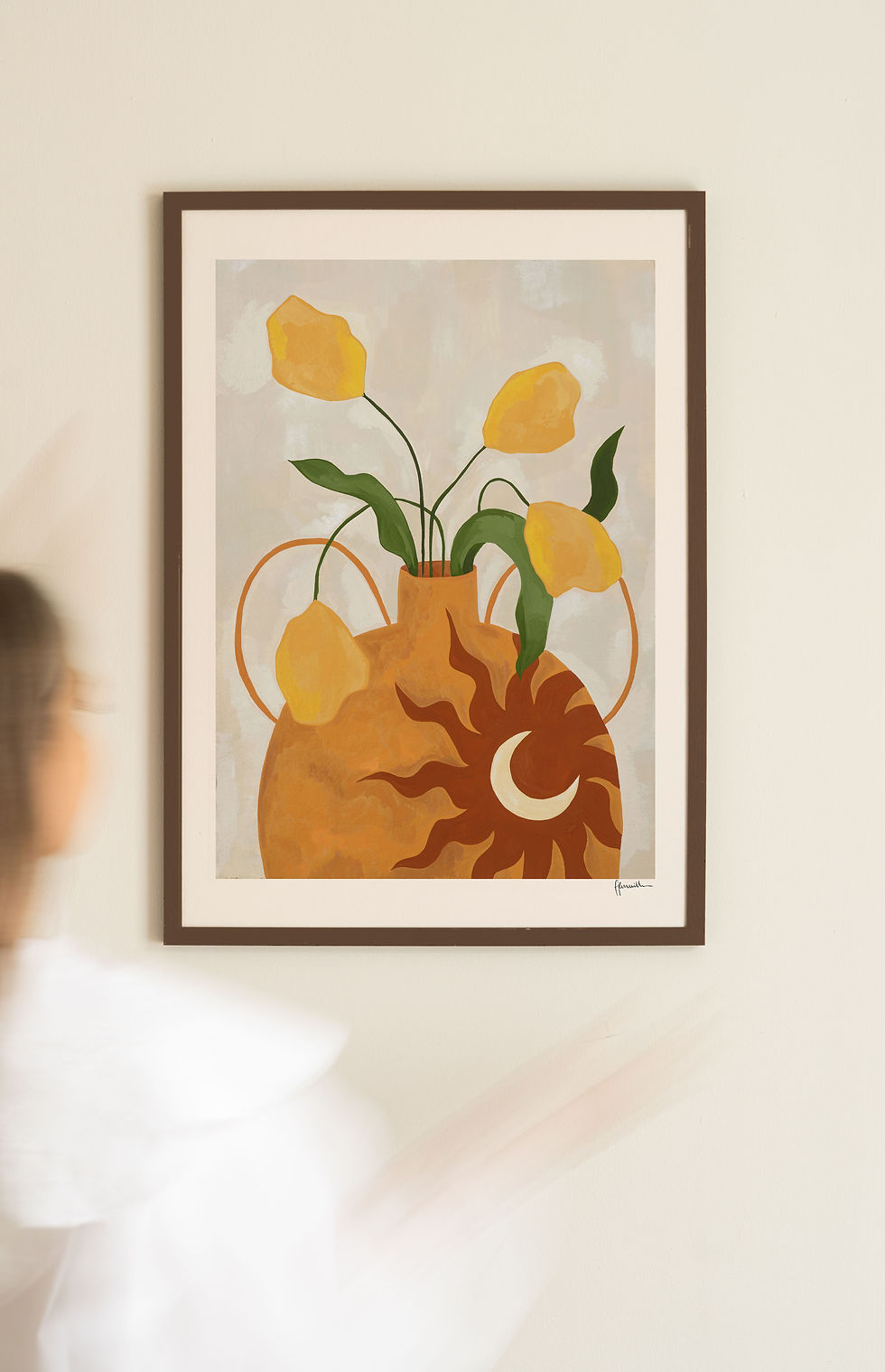 Thumbnail: yellow flowers in sun & moon vase