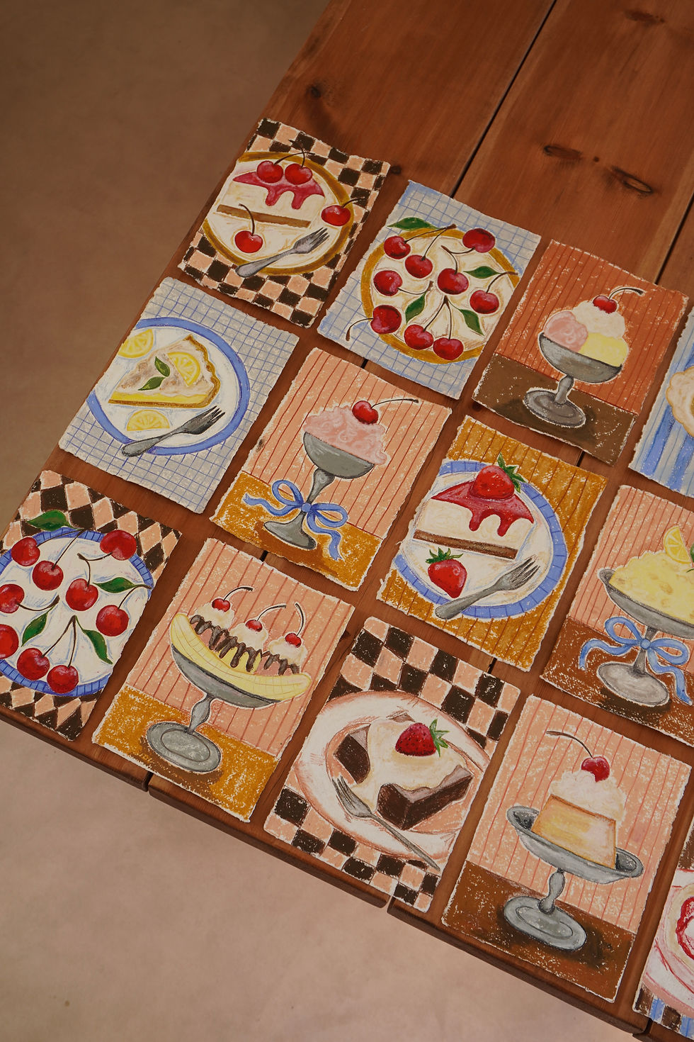 Thumbnail: cherries on diamond checkerboard