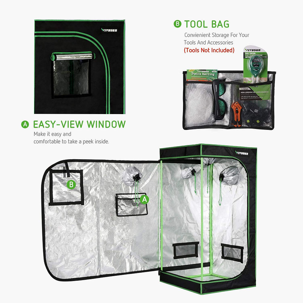 Thumbnail: VIVOSUN 24"x24"x48" Mylar Hydroponic Grow Tent with Observation Window and Floor