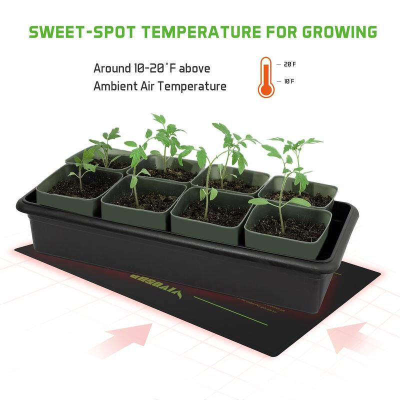 Thumbnail: 10" X 20.75" GERMINATION KITS WITH SEEDLING HEAT MAT AND THERMOSTAT CONTROLLER