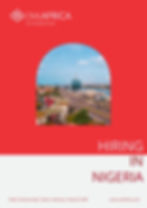 Red banner with cityscape of Lagos, Nigeria. Text reads "OML Africa" and "Hiring in Nigeria." Services listed: Audit, Outsourcing, Talent.