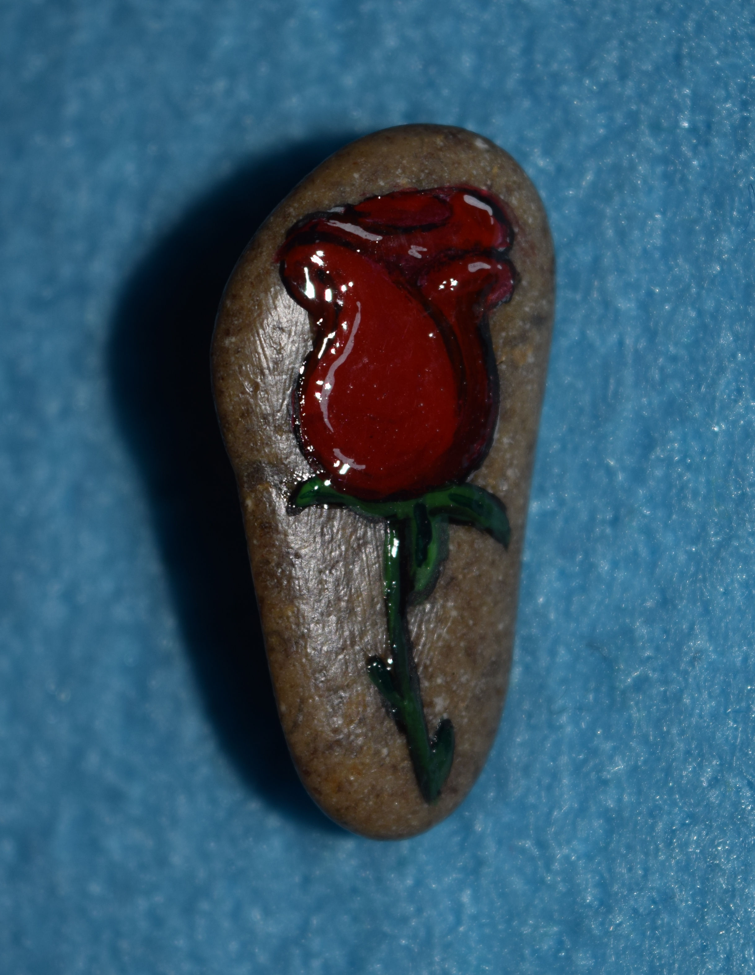“Rosebud” Pebble Brooch