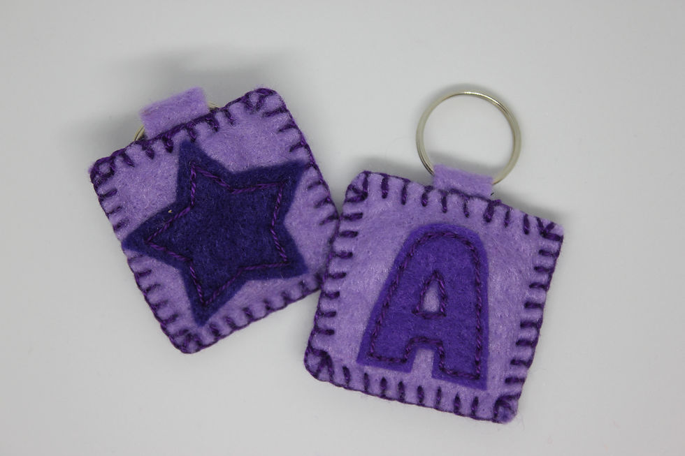 Felt Square Initial Keyfob/Bag Charm