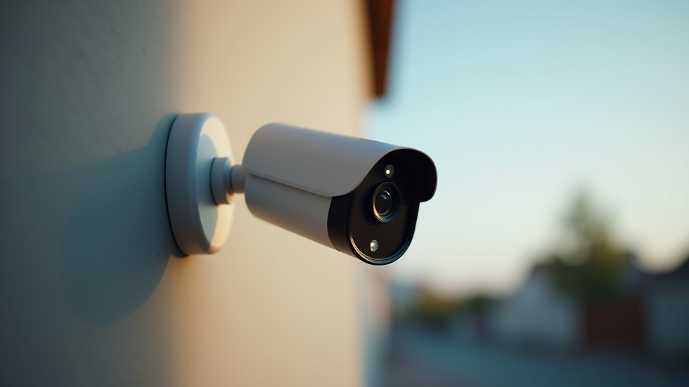 Eye-level view of a smart security camera mounted on a wall