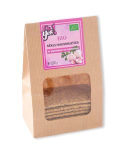 bio-sausmaizītes ar ķiploku un zaļ.