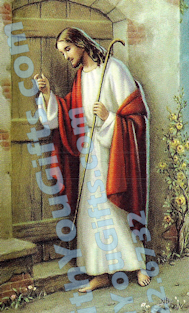 Jesus Knocking Holy Card