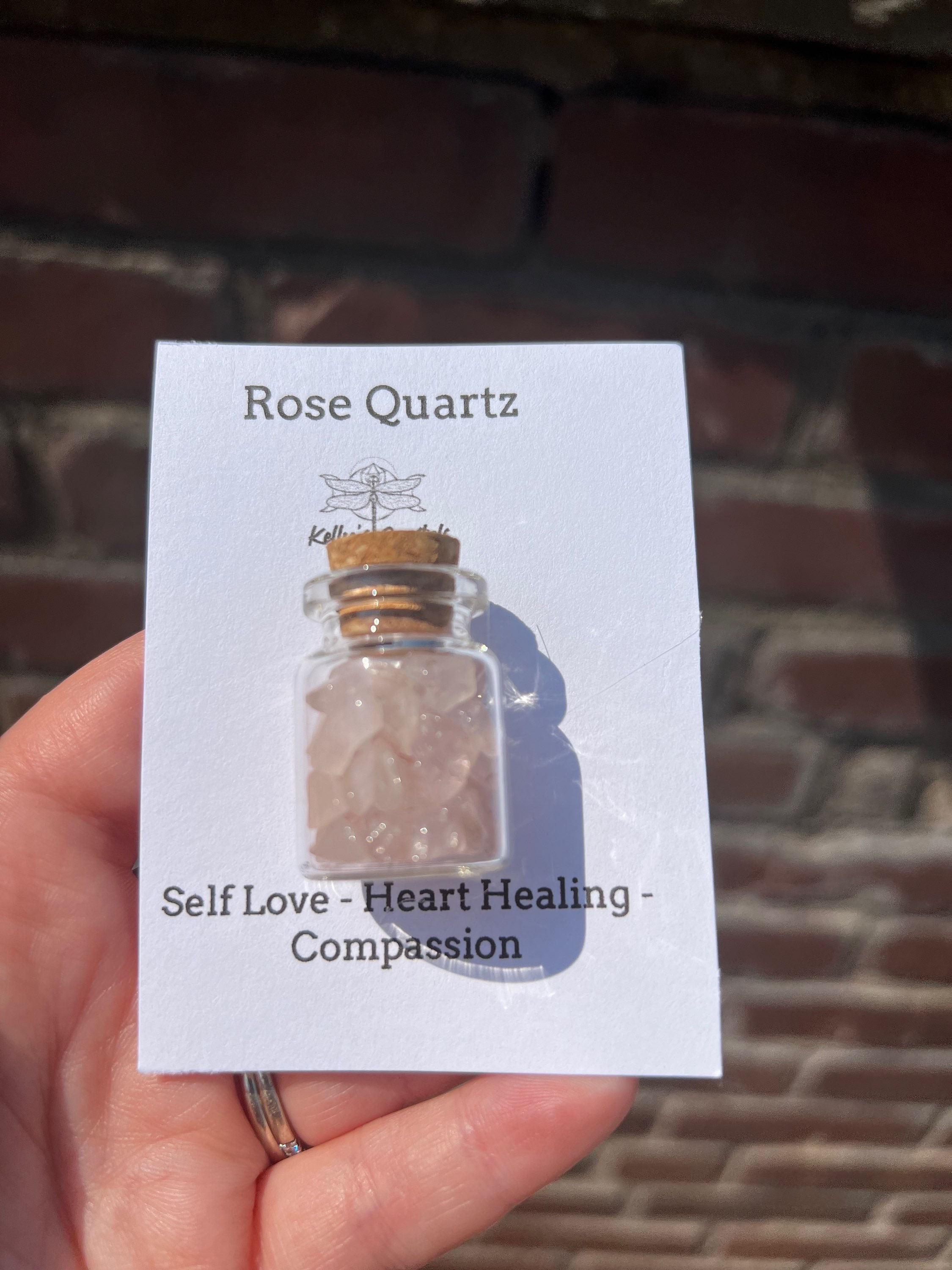 Rose Quartz Crystal Intention Jar [ADD ON ITEM ONLY]