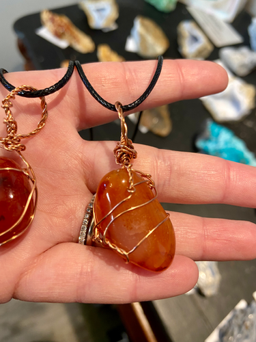 Carnelian Wire Wrapped Necklace | mysite