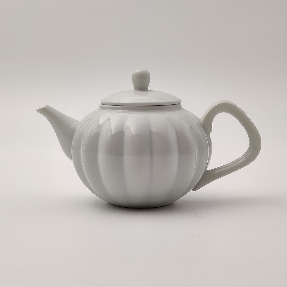 Dehua Porcelain Ash-glazed Pumpkin-shaped Teapot