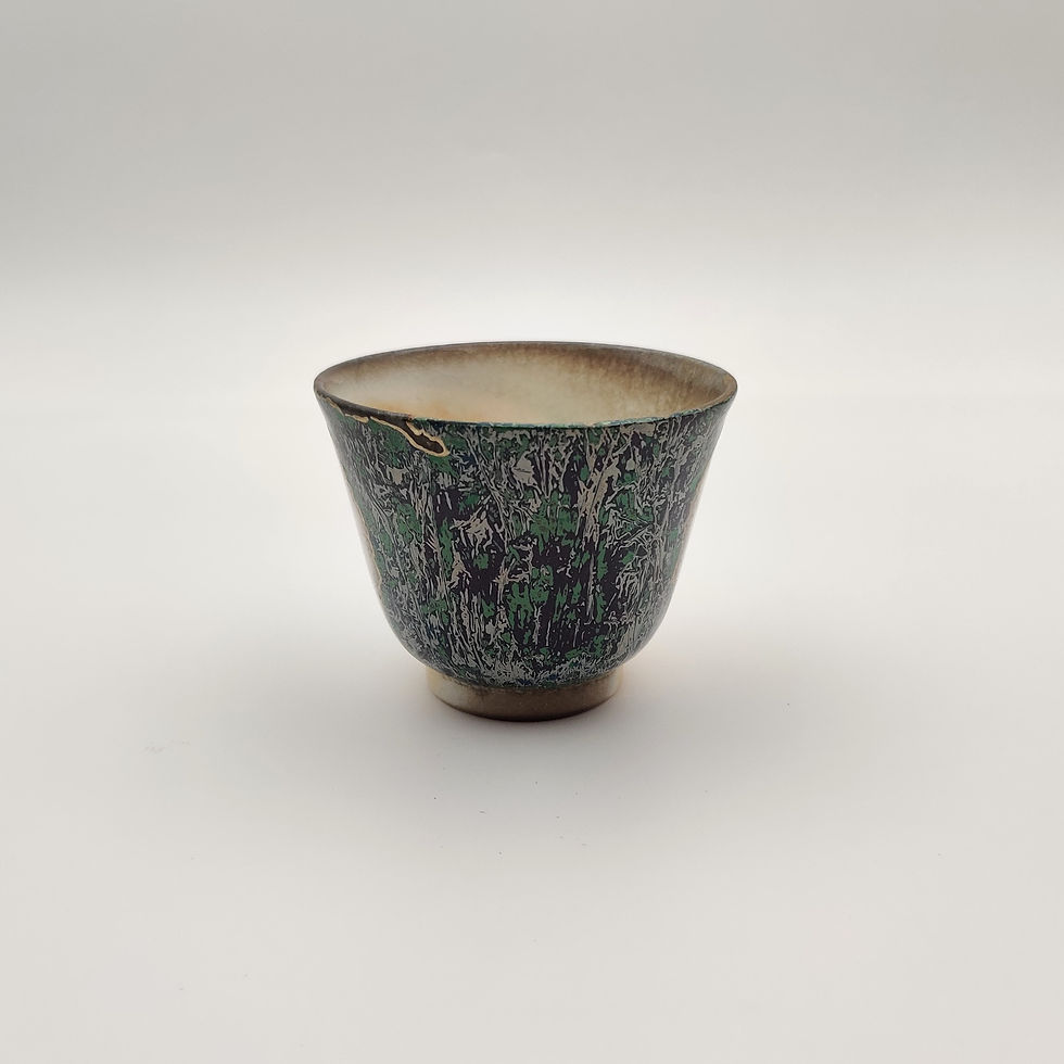 Thumbnail: Lacquer Qishan Wood-fired Porcelain Teacup with Xipi by HONG Yidong