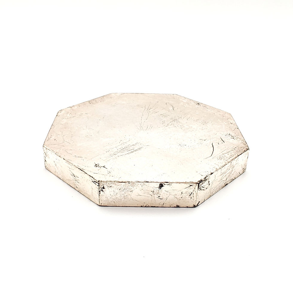 Wood Silver-leaf Octagonal Teapot Rest by Yosuke URAKAMI