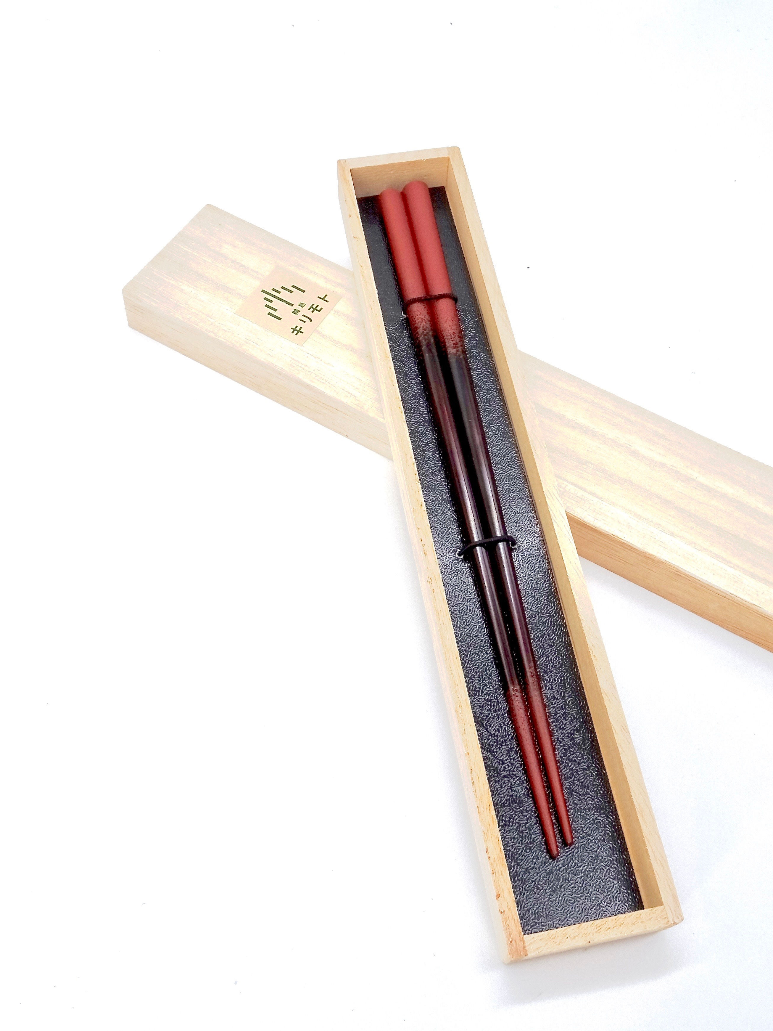 Lacquer Chopsticks- Oval Shape by Wajima KIRIMOT- Red & Black