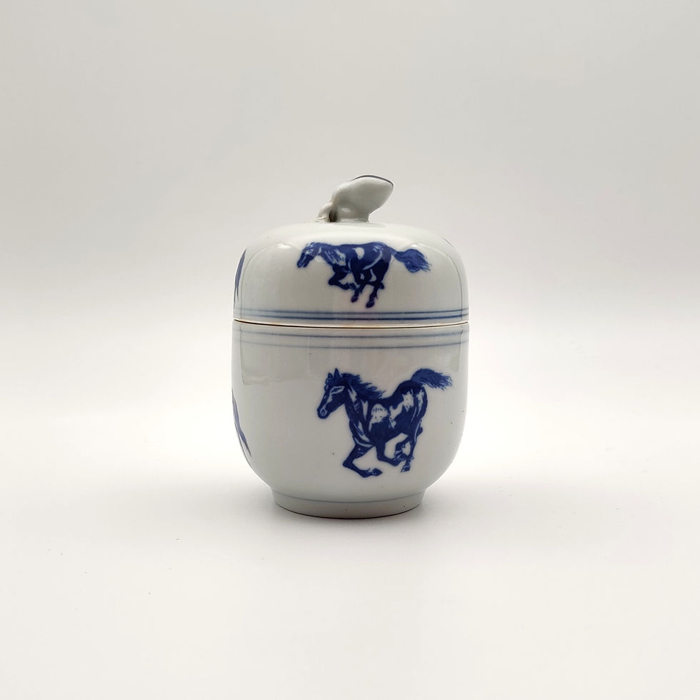 Thumbnail: Under-glazed Horse-pattern Porcelain Wine-ware