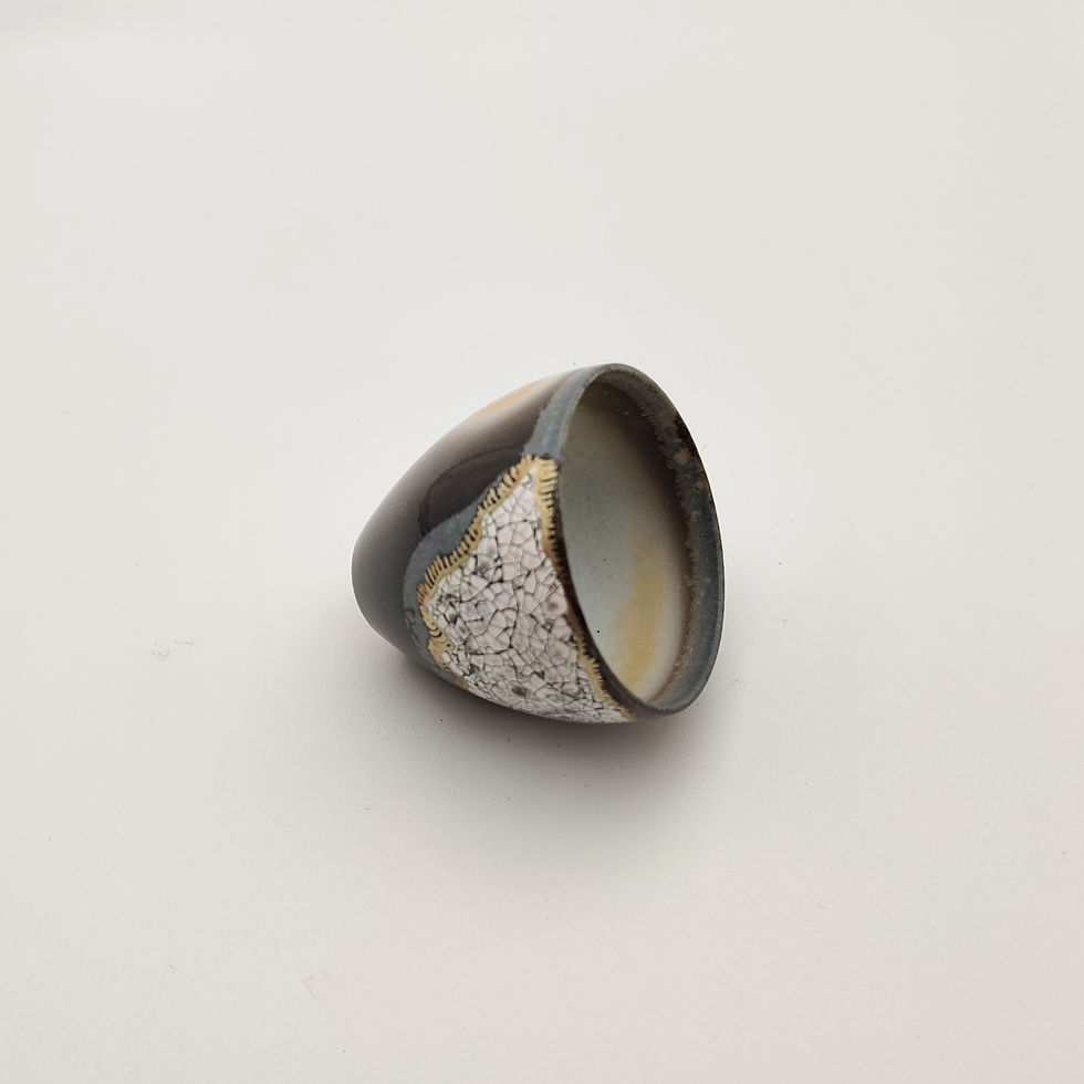 Thumbnail: Lacquer Qishan Wood-fired Porcelain Teacup w/ Eggshell by HONG Yidong