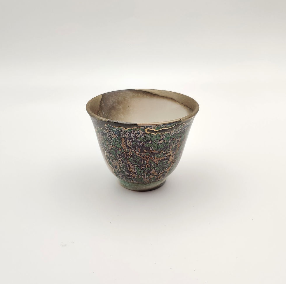 Thumbnail: Lacquer Qishan Wood-fired Porcelain Teacup with Xipi by HONG Yidong
