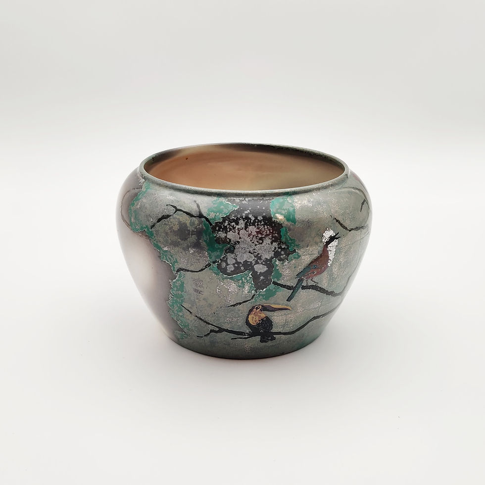 Thumbnail: Lacquer Qishan Wood-fired Porcelain Water Drain Bowl w/ Eggshell by HONG Yidong