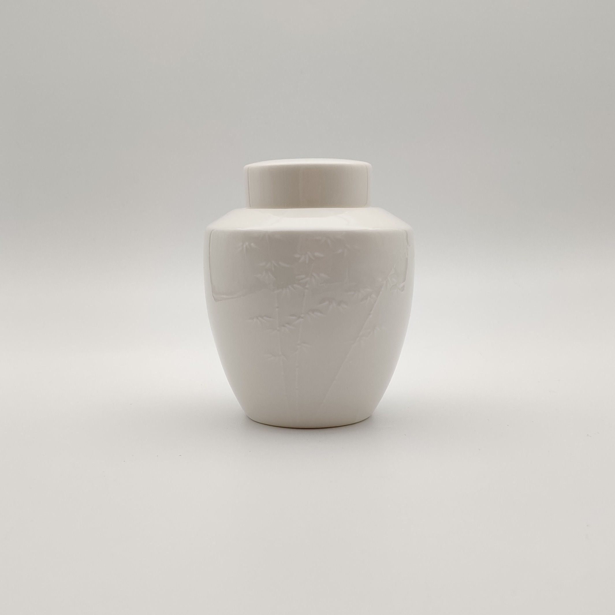 Dehua Porcelain Tea Caddy with Bamboo Pattern