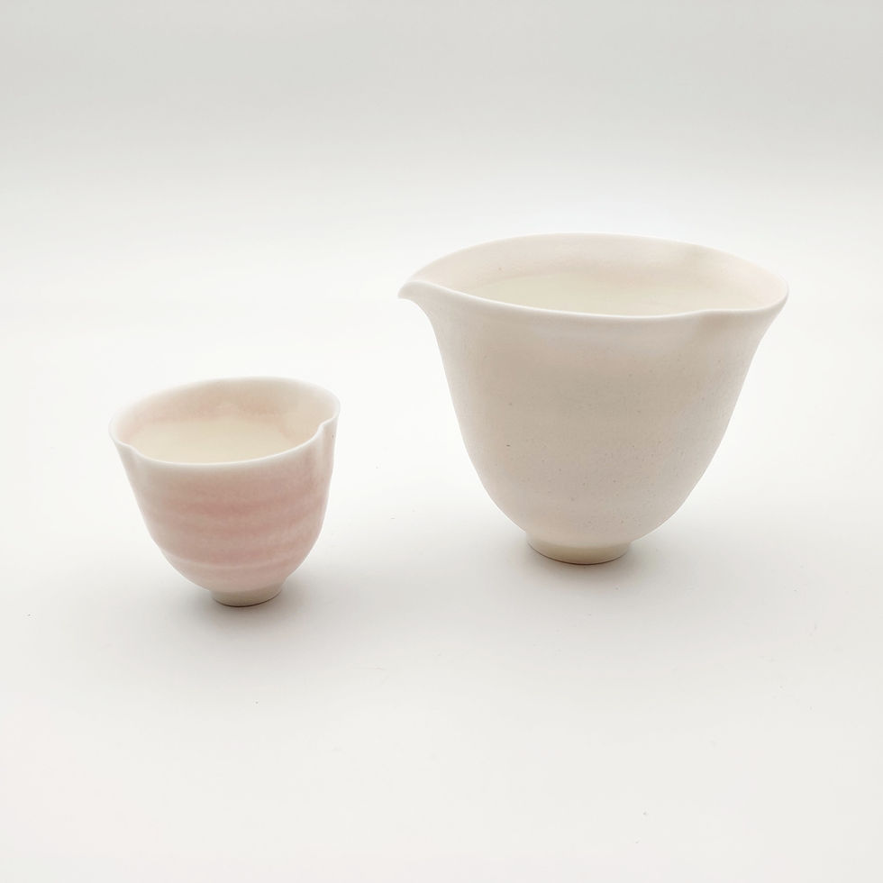 Handcrafted Ruffled Porcelain Serving Pot by Monica LIN Lan
