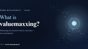 Cover image for "What Is Valuemaxxing?" — streams of scattered dots converging into a single glowing target on a dark navy background