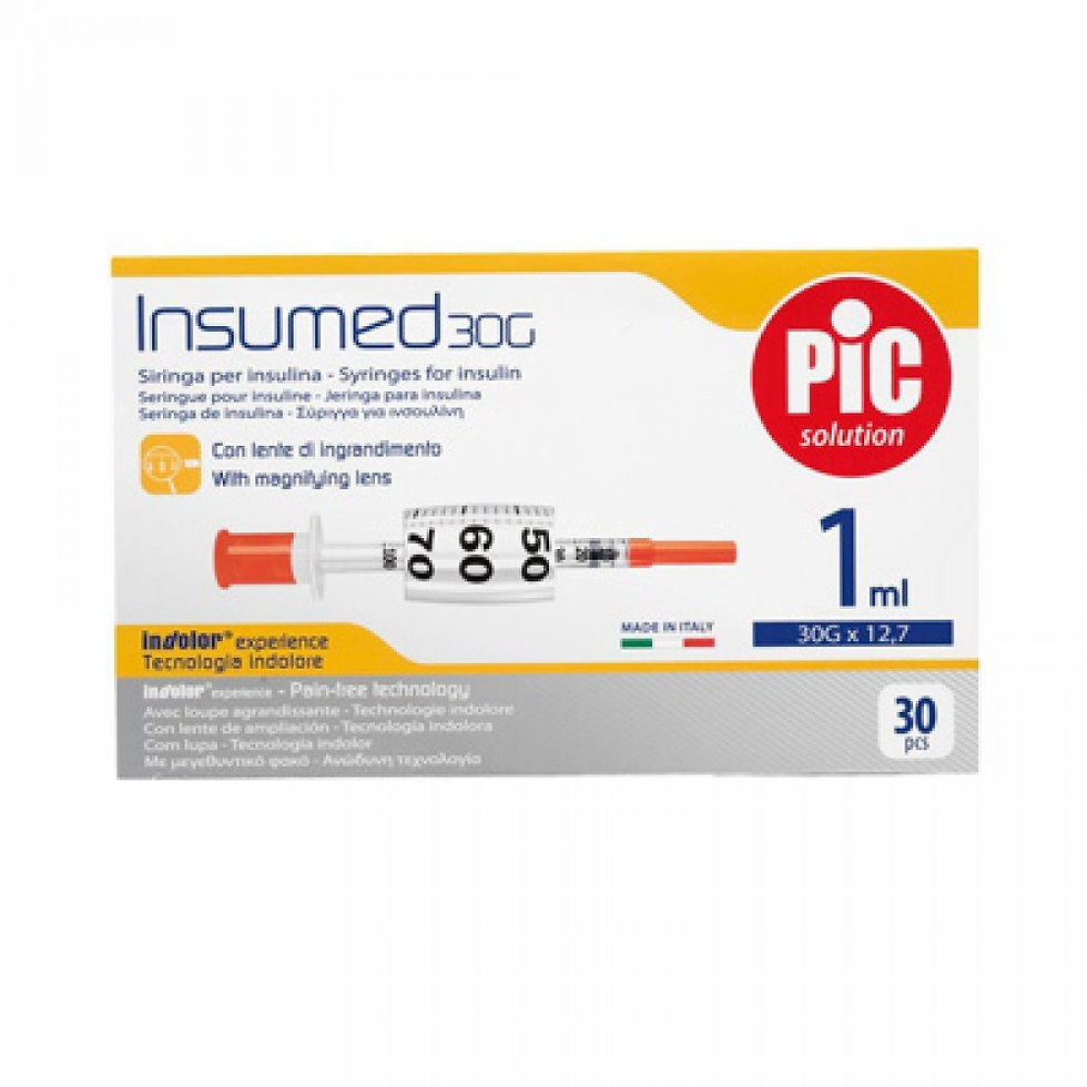 Thumbnail: PIC INSUMED SYRINGE 1 ML G30 X 8 MM 30 PIECES