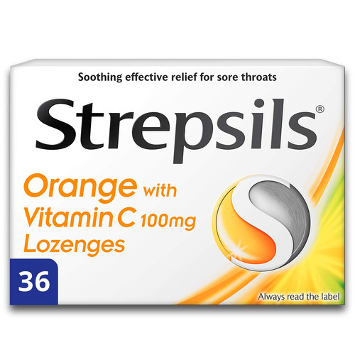 Strepsils Orange With Vitamin C 36 Lozenges Ibn Rushd Pharmacy