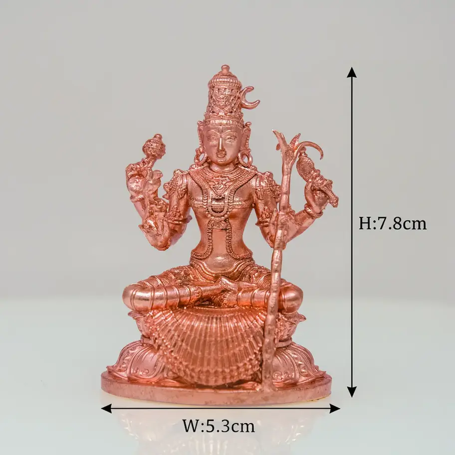 Handcrafted Bronze Kamatchi Amman Statue for Pooja Room and Spiritual Blessings