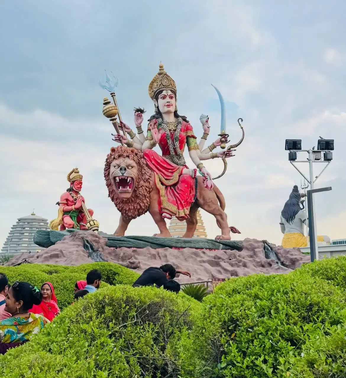 Maa Vaishno Devi Statue in Vrindavan, Uttar Pradesh, representing Goddess Vaishno Devi, Shakti worship, divine blessings, devotion, and Hindu spiritual traditions.