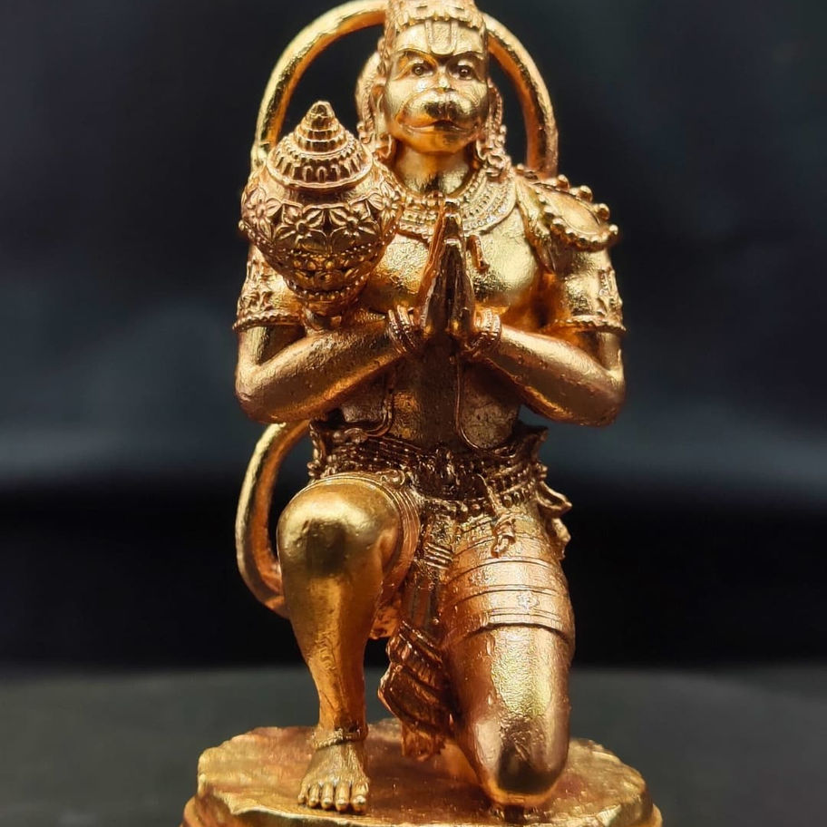 Bronze Hanuman Idol – Powerful Lord Anjaneya Statue for Strength, Devotion, and Home Temple Worship
